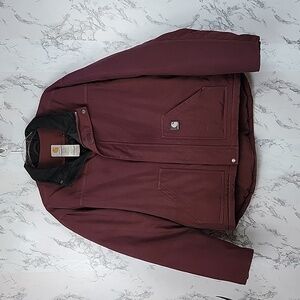VINTAGE CARHARTT NYLON INSULATED ZIPUP JACKET BURGUNDY SZ. MEDIUM